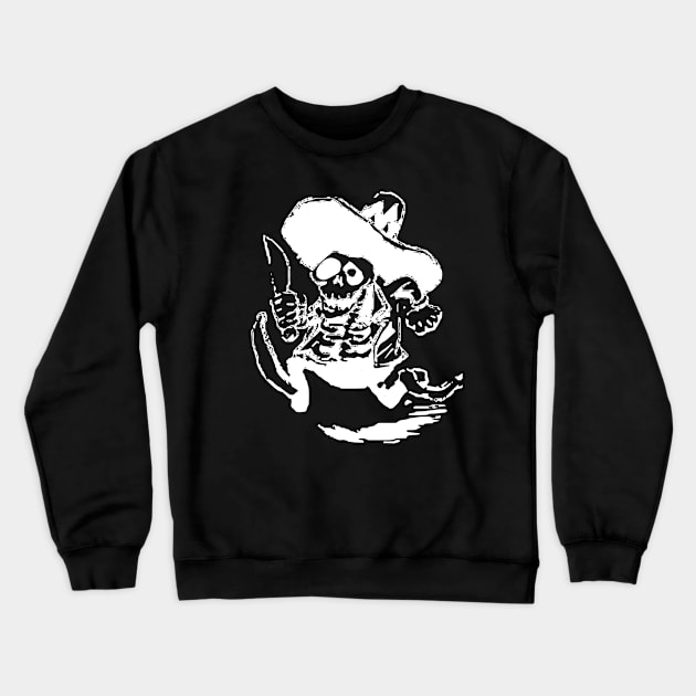 Skeleton in Sombrero Crewneck Sweatshirt by PhantomLiving